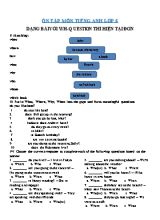 Ôn tập môn Tiếng Anh Lớp 6 - Dạng bài với Wh - Question thì hiện tại đơn